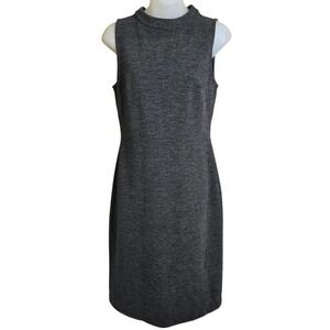 Ann Taylor Loft Womens Knit Shift Dress Size 4‎ Gray Stretch Career Minimalist